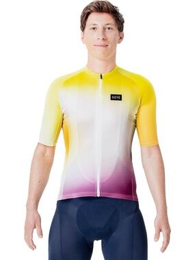 GORE Gorewear Cloud Jersey Men's S Yellow Short Sleeve Cycling Full Zip